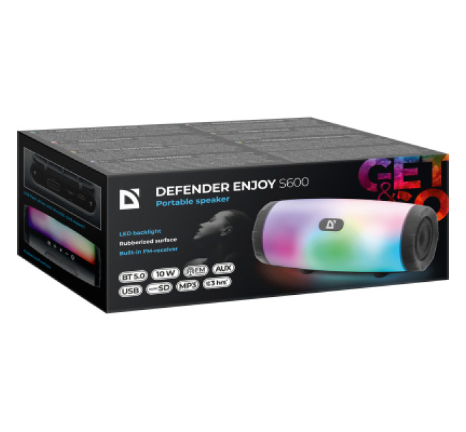 Defender Акустична система Defender Enjoy S600 10Вт Light/FM/microSD/USB Black (65603)
