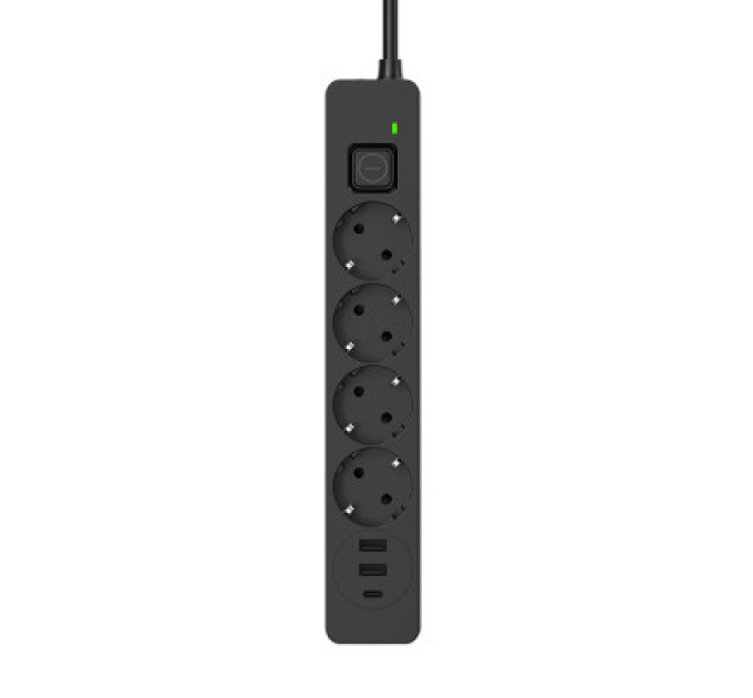 ColorWay Мережевий фільтр живлення ColorWay CW-CHE432PDB, 4 розетки/3USB 2M (CW-CHE432PDB)