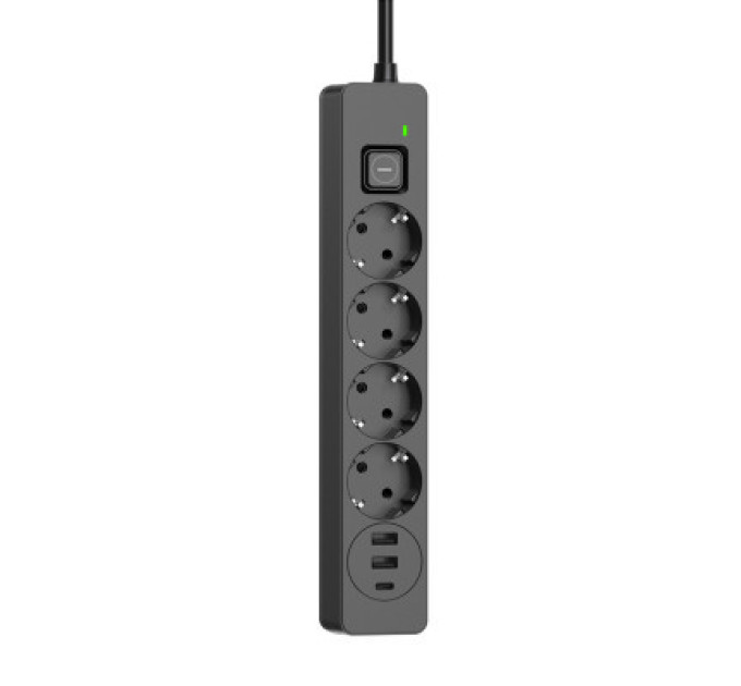 ColorWay Мережевий фільтр живлення ColorWay CW-CHE432PDB, 4 розетки/3USB 2M (CW-CHE432PDB)