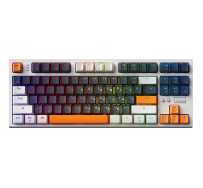 GamePro Клавіатура GamePro MK180W Hot-Swap Red Swich RGB USB UA White (MK180W)