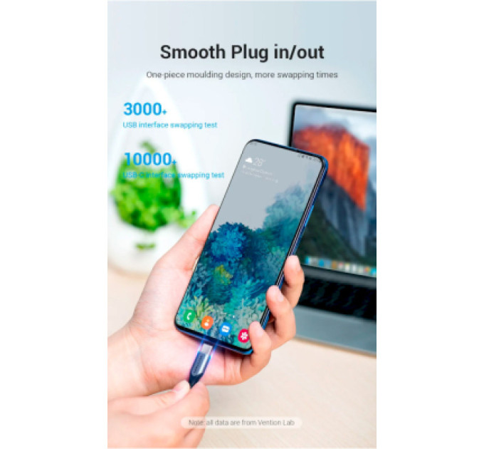 Vention Дата кабель USB 2.0 AM to 2хUSB-C M 1.0m Y-Splitter Charging Cable 2.4А 480Mbps Aluminum Al Vention (CQOHF)