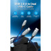 Vention Дата кабель USB 2.0 AM to 2хUSB-C M 1.0m Y-Splitter Charging Cable 2.4А 480Mbps Aluminum Al Vention (CQOHF)
