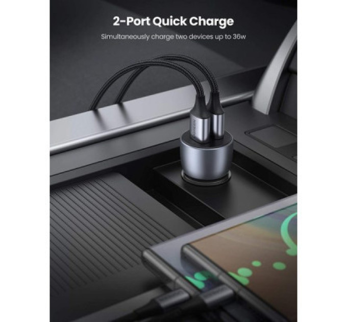 Ugreen Зарядний пристрій Ugreen CD213 36W 2xUSB QC 3.0 3A Car Charger (Dark Blue) (10144)