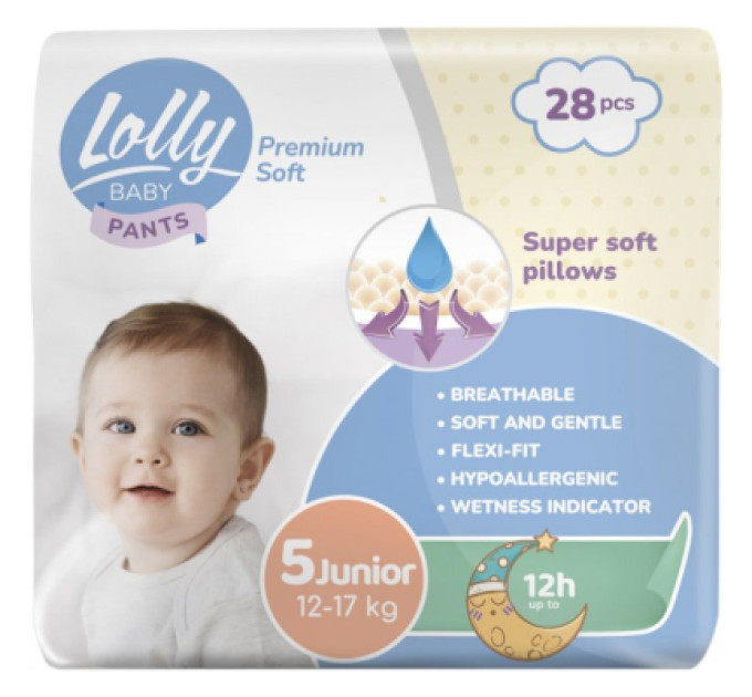 Lolly Підгузки Lolly Premium Soft Junior 5 (12-17 кг) 28 шт (4820174981006)