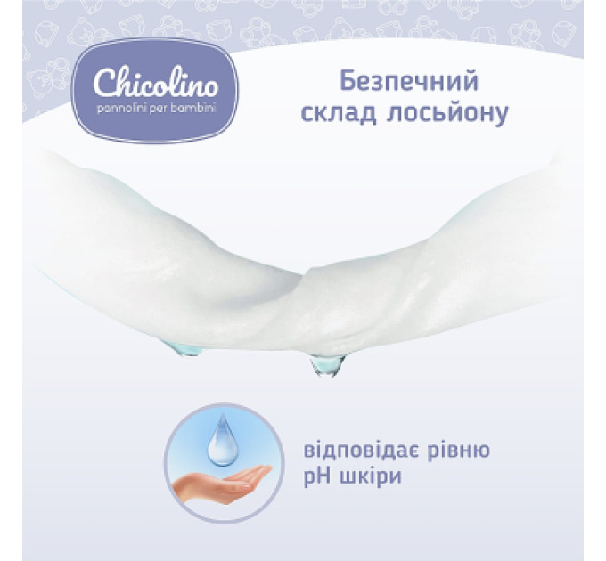 Chicolino Дитячі вологі серветки Chicolino з перших днів життя 60 шт (4823098411765)