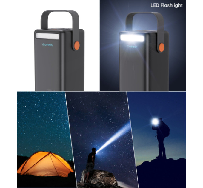 Choetech Батарея універсальна Choetech 50000mAh, PD/3.0/65W, QC/3.0/18W, USB-C, 3*USB-A, mirco USB, LED Light (B664-CCBE)
