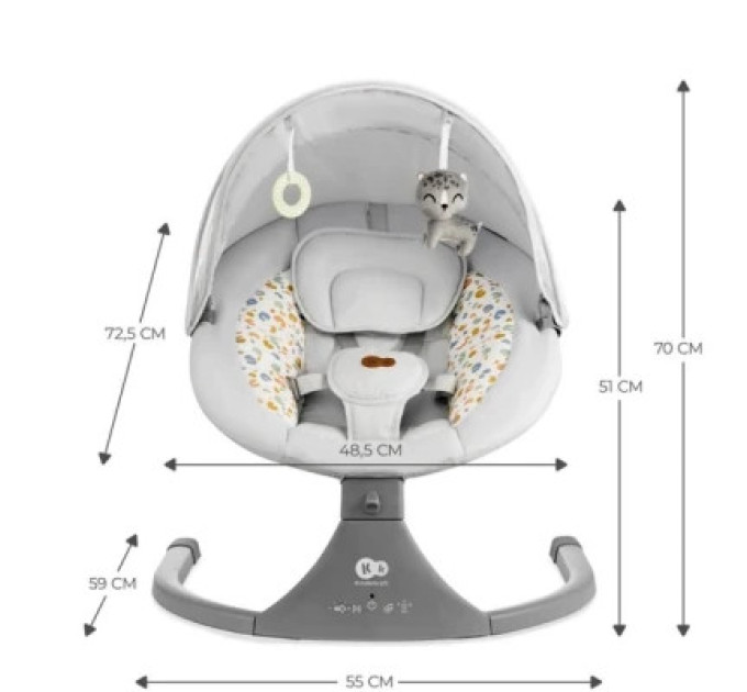 Kinderkraft Крісло-гойдалка Kinderkraft Lumi 2 Light Grey (5902533925018)