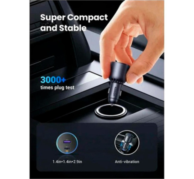Ugreen Зарядний пристрій Ugreen 2xUSB 63W (USB-C+USB-A) QC3.0 (EC701) (35023)