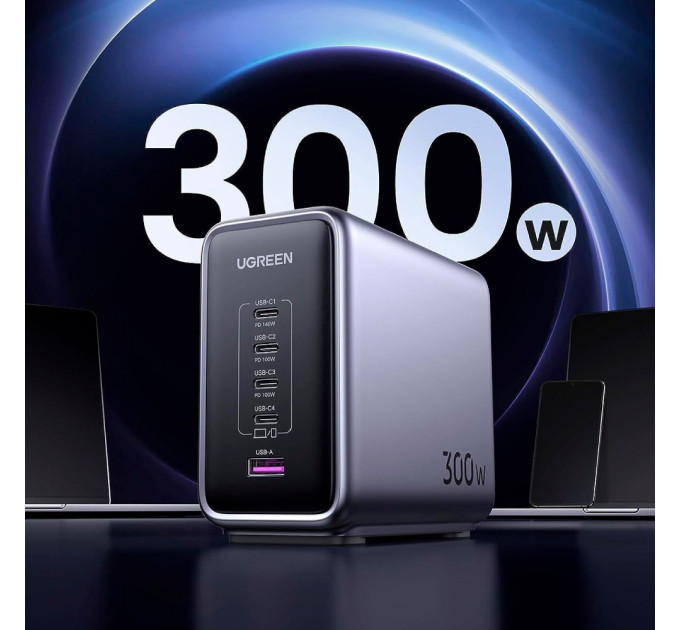 Ugreen Зарядний пристрій Ugreen 5xUSB 300W Nexode (5хUSB-C) CD333 (90903B)