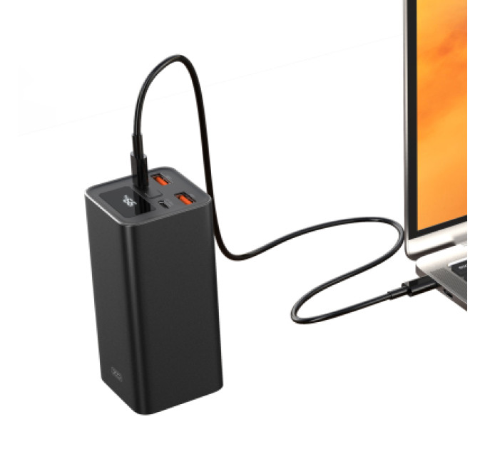 XO Батарея універсальна XO 20000mAh, PD/65W for laptop, QC/22.5W, black (PB97_Black)