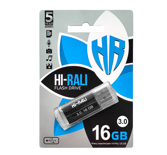 Hi-Rali Флеш-накопитель USB3.0 16GB Hi-Rali Corsair Series Black (HI-16GB3CORBK)