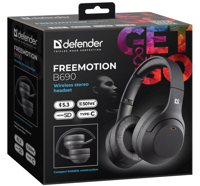 Defender Навушники Defender FreeMotion B690 Bluetooth Black (63690)