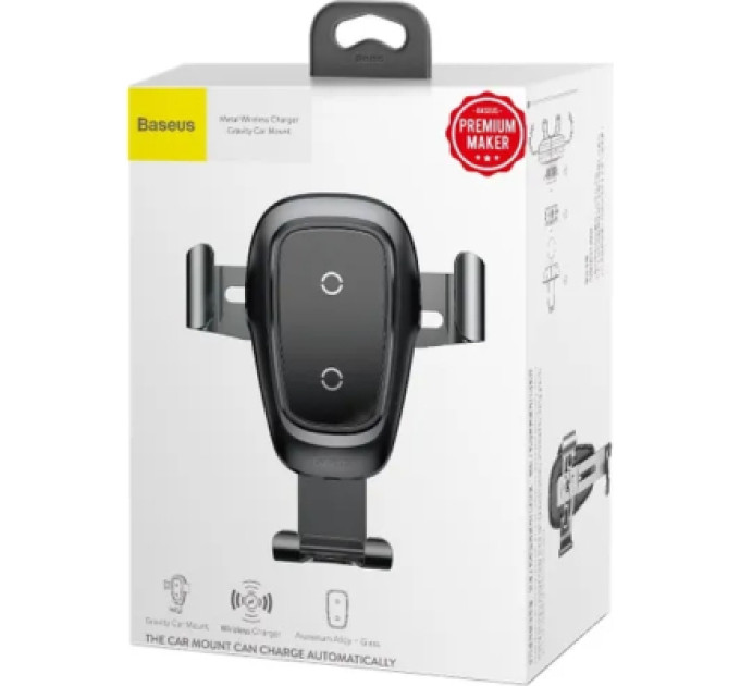 Baseus Універсальний автотримач Baseus Metal Gravity with technology Qi 10W (WXYL-B0A)