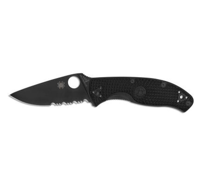 Spyderco Ніж Spyderco Tenacious Black Blade Lightweight полусеррейтор (C122PSBBK)