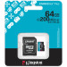 Kingston Карта пам'яті Kingston 64GB microSDXC сlass 10 UHS-I U3 V30 A2 Canvas Go Plus G4 (SDCG4/64GBSP)