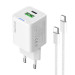 ColorWay Мережевий зарядний пристрій ColorWay GaN Mini 30W PD Port PPS USB (Type-C PD + USB QC4.0) White (CW-CHS053PDC-WT) + кабель USB Type-C