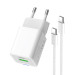 ColorWay Мережевий зарядний пристрій ColorWay GaN Mini 30W PD Port PPS USB (Type-C PD + USB QC4.0) White (CW-CHS053PDC-WT) + кабель USB Type-C