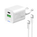 ColorWay Мережевий зарядний пристрій ColorWay GaN Mini 30W PD Port PPS USB (Type-C PD + USB QC4.0) White (CW-CHS053PDC-WT) + кабель USB Type-C