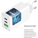 ColorWay Зарядний пристрій ColorWay GaN Mini 65W PD Port PPS USB (USB-2C1A) cable Type-C&Lightning (CW-CHS058PDCL-WT)