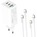 ColorWay Зарядний пристрій ColorWay GaN Mini 65W PD Port PPS USB (USB-2C1A) cable Type-C&Lightning (CW-CHS058PDCL-WT)