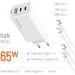 ColorWay Зарядний пристрій ColorWay GaN Mini 65W PD Port PPS USB (USB-2C1A) cable Type-C&Lightning (CW-CHS058PDCL-WT)