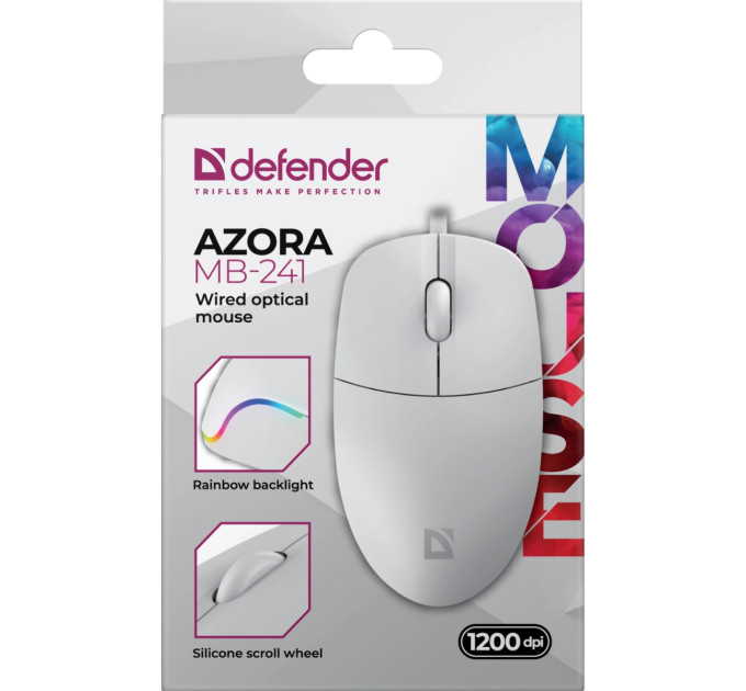 Defender Мишка Defender Azora MB-241 LED USB White (52242)