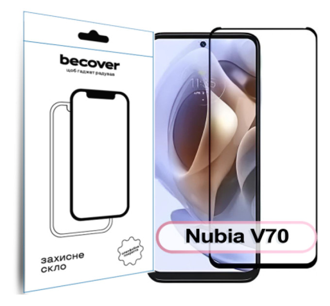 BeCover Скло захисне BeCover Nubia V70 Black (713454)