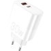 WUW Зарядний пристрій WUW C208 1xUSB-C PD30W + 1xUSB QC3.0 18W White (6972573333417)