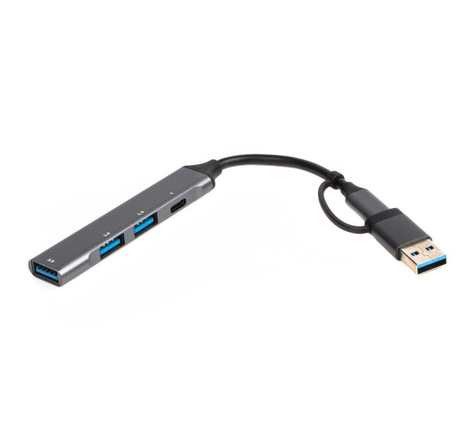 Maxxter Концентратор USB Type-C/USB Maxxter 1xUSB-A 3.0, 2xUSB-A 2.0, 1xUSB-C Gray (HU3C-4P1CN-01)