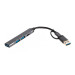 Maxxter Концентратор USB Type-C/USB Maxxter 1xUSB-A 3.0, 2xUSB-A 2.0, 1xUSB-C Gray (HU3C-4P1CN-01)