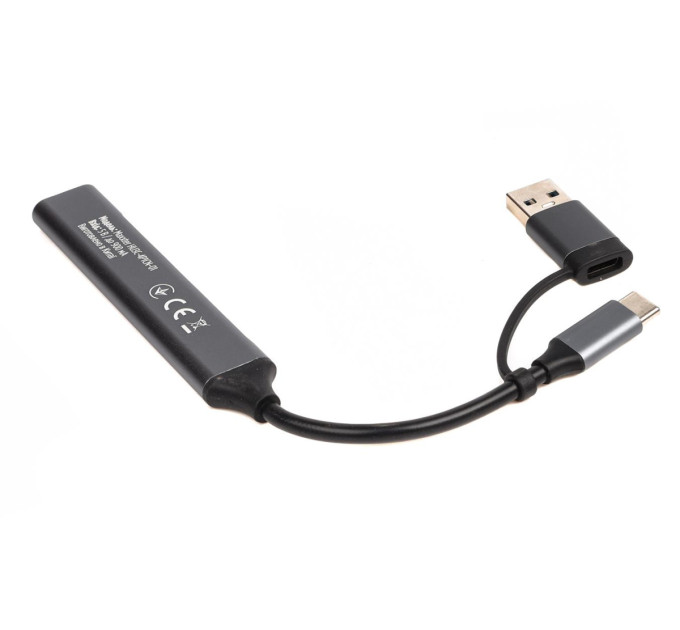 Maxxter Концентратор USB Type-C/USB Maxxter 1xUSB-A 3.0, 2xUSB-A 2.0, 1xUSB-C Gray (HU3C-4P1CN-01)
