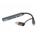 Maxxter Концентратор USB Type-C/USB Maxxter 1xUSB-A 3.0, 2xUSB-A 2.0, 1xUSB-C Gray (HU3C-4P1CN-01)