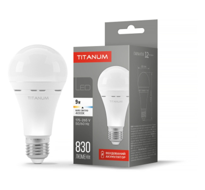 TITANUM Лампочка TITANUM A68 9W E27 4000K 220V (TL-EMA68-09274)