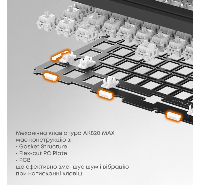 Ajazz Клавіатура бездротова Ajazz AK820 Max Plus Day Dream Switch White (AK820MAX-DD-BWD)