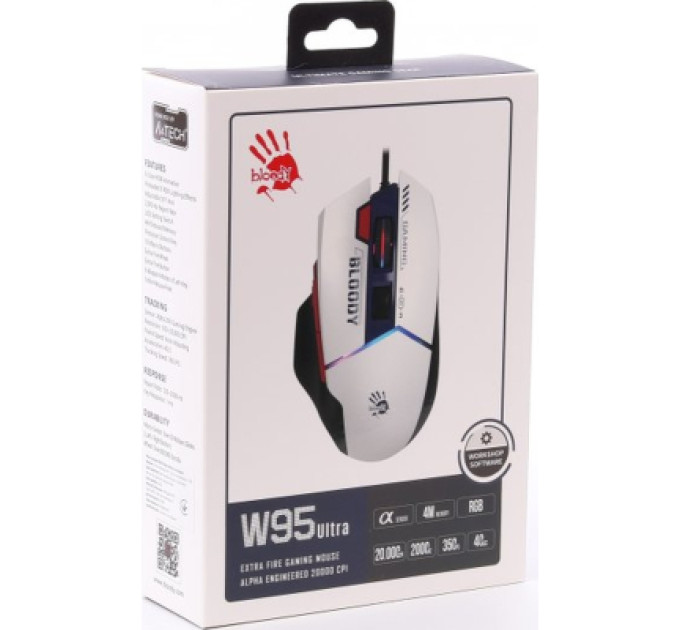 A4Tech Мишка A4Tech Bloody W95 Ultra USB White/Black (4711421002325)