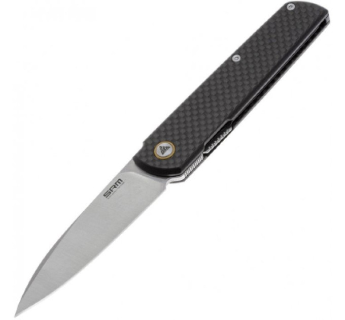 SRM Ніж SRM Qrick, Sandvik 14C28N, G10 + carbon fiber, чорний (408L-KB)