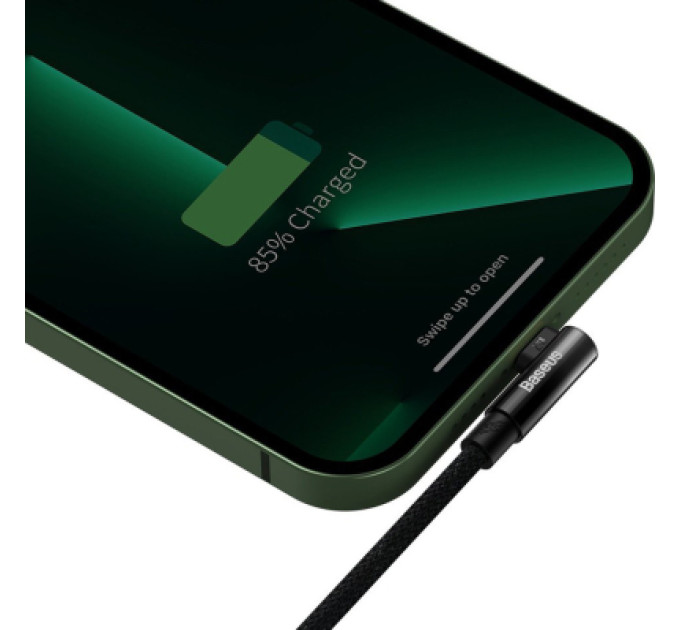 Baseus Дата кабель USB 2.0 AM to Lightning 1.0m 2.4A 90° corner black Baseus (CAVP000001)