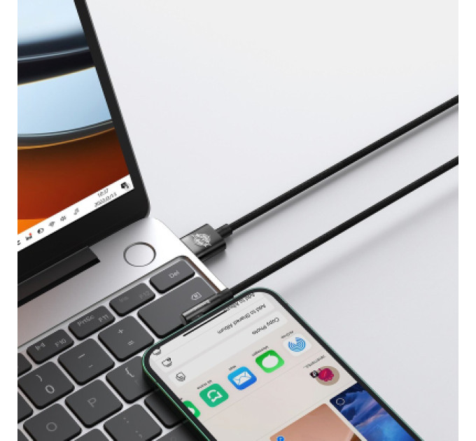 Baseus Дата кабель USB 2.0 AM to Lightning 1.0m 2.4A 90° corner black Baseus (CAVP000001)