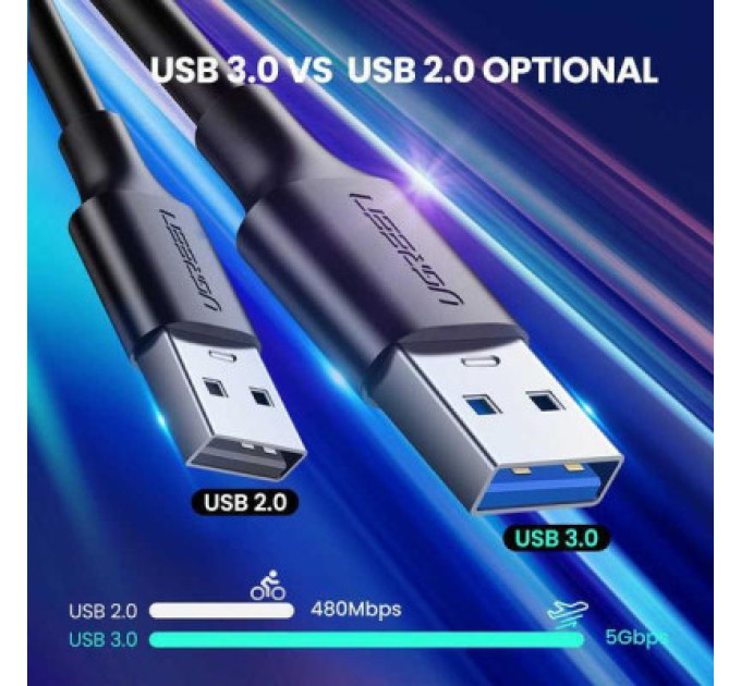 Ugreen Дата кабель USB 3.0 AM to Type-C 1.0m US184 Black Ugreen (20882)