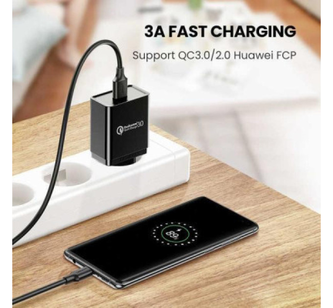 Ugreen Дата кабель USB 3.0 AM to Type-C 1.0m US184 Black Ugreen (20882)