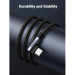 Ugreen Дата кабель USB 2.0 AM to Type-C 1.0m US176 Both Angled 3A (Black) Ugreen (20856)