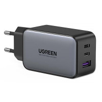 Зарядний пристрій Ugreen 3xUSB 65W GaN (2хUSB-C+USB-A) CD244 Grey (10335)