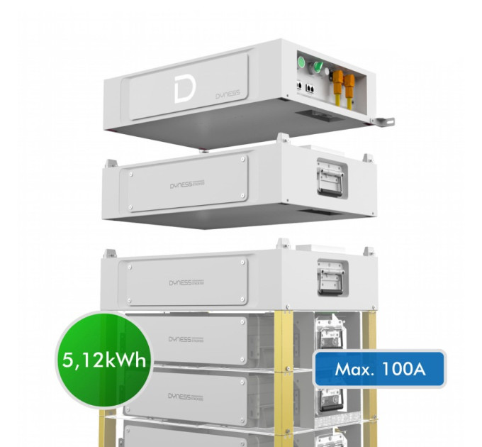 Dyness Акумуляторна батарея модульна з підігрівом Dyness Stack100 S51100 5.12KWH 51.2V 100AH (складова комплекту)