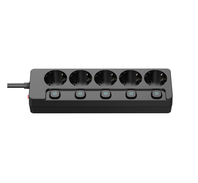 ColorWay Фільтр живлення СolorWay (CW-PSEA55SBK) 5 розеток, 5м, Black