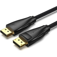 Кабель мультимедійний Cotton Braided DP Male to Male Cable 2M Black VENTION (HCCBH)