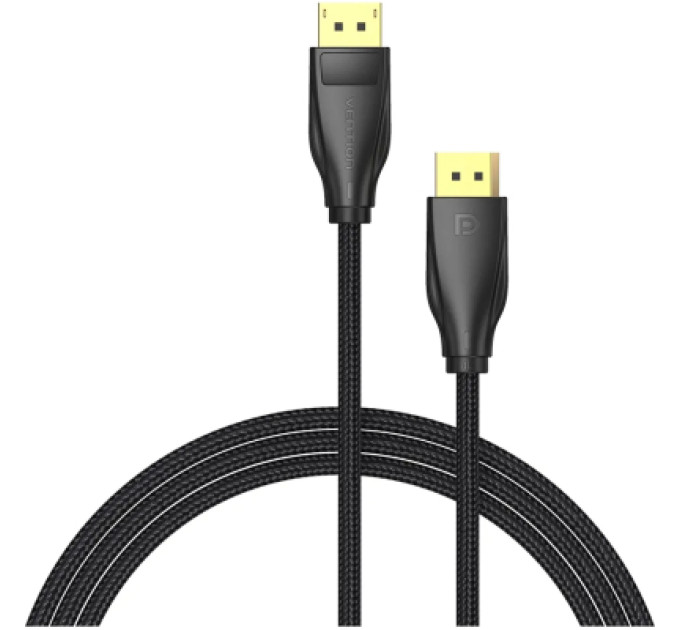 Vention Кабель мультимедійний Cotton Braided DP Male to Male Cable 2M Black VENTION (HCCBH)