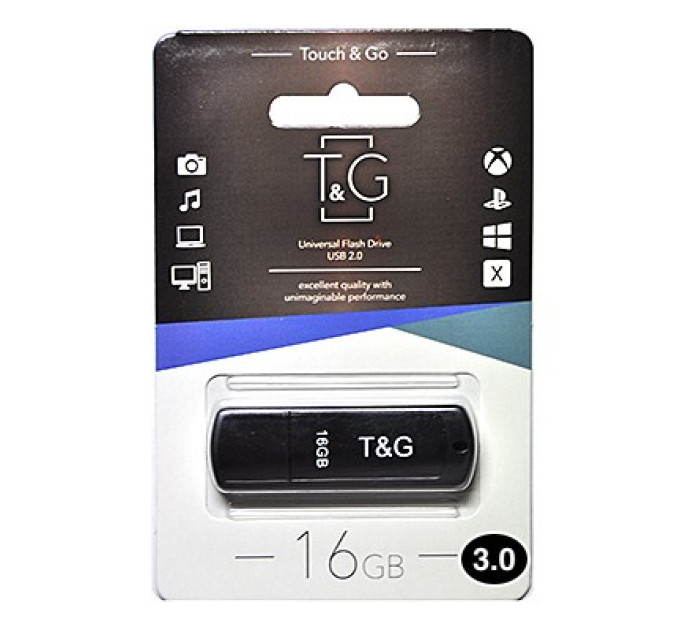 T&G Флеш-накопичувач USB3.0 16GB T&G 011 Classic Series Black (TG011-16GB3BK)