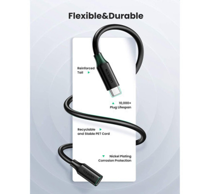 Ugreen Дата кабель USB-C to USB-C 1.0m USB 3.1Gen2 100W US353 Black Ugreen (10387)