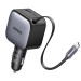 Ugreen Зарядний пристрій Ugreen Car charger USB-C PD90W + cable USB-C to USB-C retractable (55909B)