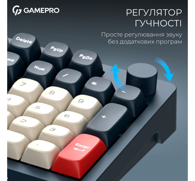 GamePro Клавіатура бездротова GamePro Asgard Drakkar Keychron Super Red Switch Blue (MK305BL)